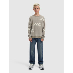 Ballin Junior Multi-Monogram Crewneck Knit Taupe