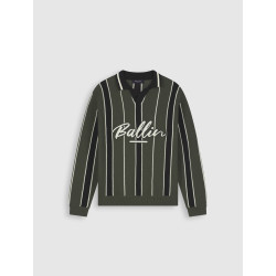 Ballin Junior Script Logo Crewneck Knit Olive