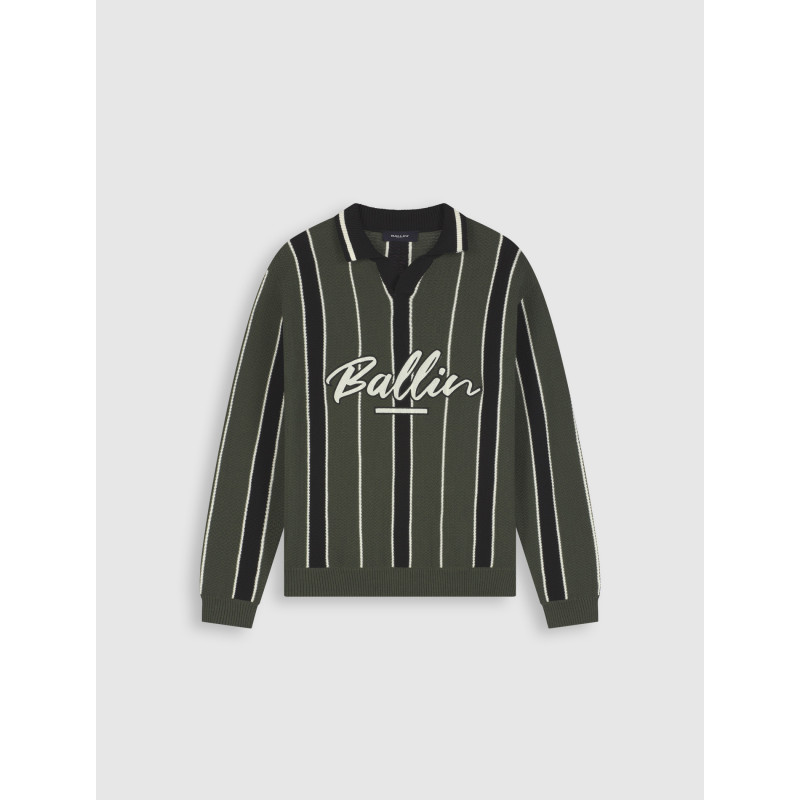 Ballin Junior Script Logo Crewneck Knit Olive